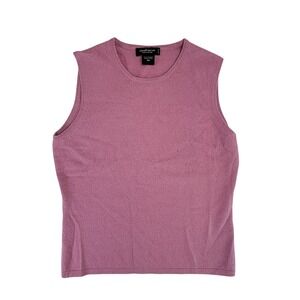 Cashmere Lord Taylor Pink Sleeveless Crew Neck Sweater Women's PM
